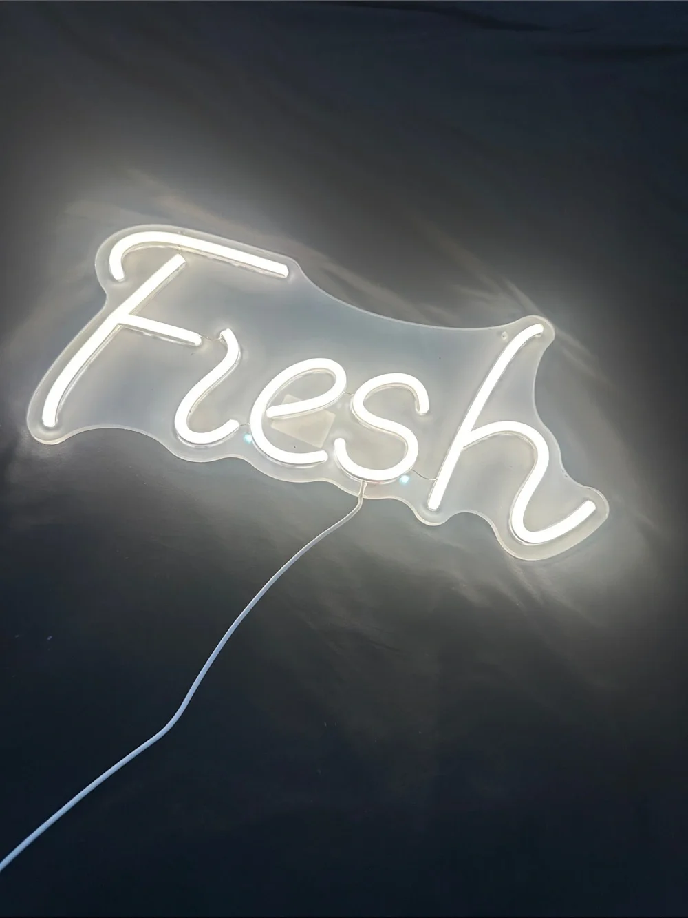 Fresh LED Neon-Style Wall Sign - White Illuminated Script